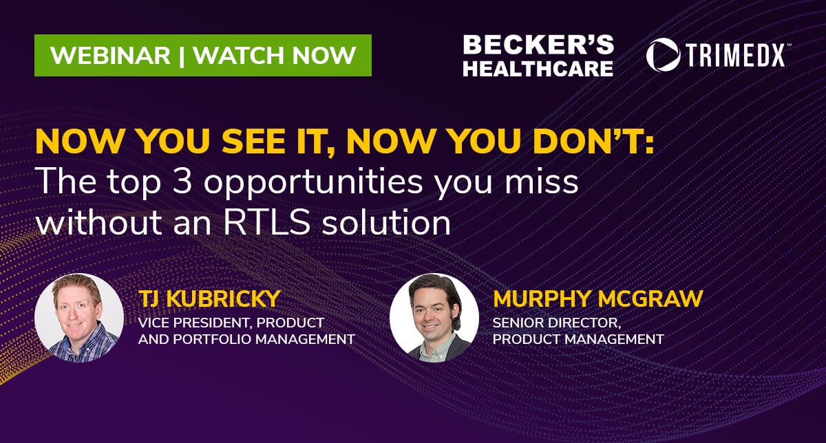 TRIMEDX webinar - Now you see it, now you don't: The top 3 opportunities you miss without an RTLS solution